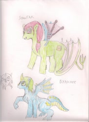 Size: 762x1048 | Tagged: safe, artist:solomen, imported from derpibooru, monster pony, byakhee, cthulhu mythos, ponified, shantak, traditional art