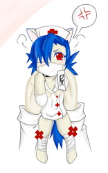 Size: 462x740 | Tagged: safe, artist:eelball, imported from derpibooru, pony, angry, nurse, ponified, skullgirls, solo, tiny, valentine (skullgirls)