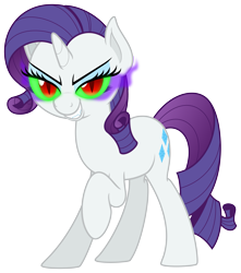 Size: 4425x5000 | Tagged: safe, artist:zutheskunk, deleted from derpibooru, imported from derpibooru, rarity, absurd resolution, dark magic, fangs, hilarious in hindsight, simple background, solo, sombra eyes, transparent background, vector