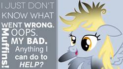 Size: 1920x1080 | Tagged: safe, artist:clockwork65, imported from derpibooru, derpy hooves, pegasus, pony, burned, female, mare, quote, solo, vector, wallpaper