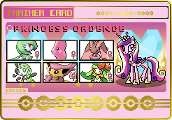 Size: 246x172 | Tagged: safe, artist:seaandsunshine, imported from derpibooru, princess cadance, delcatty, gardevoir, lilligant, lopunny, luvdisc, meloetta, pokémon, trainer card