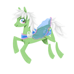 Size: 800x800 | Tagged: safe, artist:needsmoarg4, imported from derpibooru, crystal crown, earth pony, pony, cape, clothes, female, g3, g3 to g4, g4, generation leap, lineless, mare, simple background, solo, white background