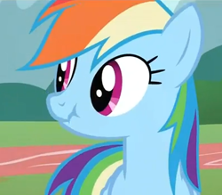 Size: 395x346 | Tagged: safe, imported from derpibooru, screencap, rainbow dash, may the best pet win, cropped, female, scrunchy face, solo