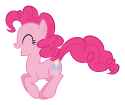 Size: 3000x2516 | Tagged: safe, artist:lonely-hunter, imported from derpibooru, pinkie pie, female, happy, hopping, pronking, simple background, solo, transparent background, vector