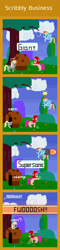 Size: 440x1820 | Tagged: safe, artist:zztfox, imported from derpibooru, derpy hooves, pinkie pie, rainbow dash, pegasus, pony, comic, female, mare, muffin, pixel art, scribblenauts, scribblenauts unlimited