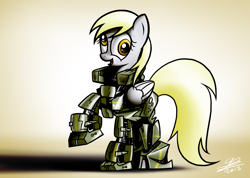 Size: 1334x952 | Tagged: safe, artist:dori-to, imported from derpibooru, derpy hooves, pegasus, pony, armor, female, mare, solo