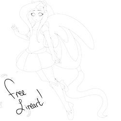 Size: 1600x1600 | Tagged: safe, artist:robynne, imported from derpibooru, fluttershy, equestria girls, female, humanized, lineart, magical girl, monochrome, solo