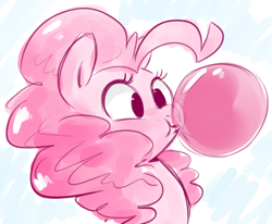 Size: 430x355 | Tagged: safe, artist:php27, artist:rustydooks, imported from derpibooru, pinkie pie, pony, bubblegum, colored, cute, diapinkes, female, food, gum, portrait, solo