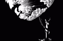 Size: 2808x1828 | Tagged: safe, artist:alexmakovsky, imported from derpibooru, discord, princess celestia, silhouette