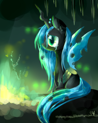 Size: 1200x1500 | Tagged: safe, artist:aquagalaxy, imported from derpibooru, queen chrysalis, changeling, changeling queen, crown, crying, female, jewelry, regalia, solo