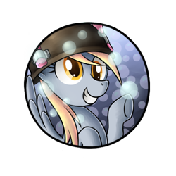 Size: 500x500 | Tagged: safe, artist:tina-chan, imported from derpibooru, derpy hooves, pegasus, pony, cute, derpy soldier, female, mare, smiling, soldier, solo, team fortress 2