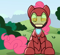 Size: 514x470 | Tagged: safe, artist:tiarawhy, imported from derpibooru, pinkie pie, bravest warriors, female, iron man, iron mare, solo