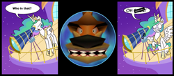 Size: 1000x438 | Tagged: safe, imported from derpibooru, princess celestia, comic, crash bandicoot, crash bandicoot (series), crash bandicoot 3, crash bandicoot warped, crash bandicoot: warped, exploitable meme, telescope meme, tiny tiger