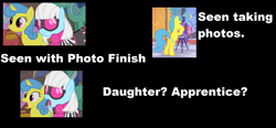 Size: 1908x882 | Tagged: safe, imported from derpibooru, screencap, coco crusoe, lemon hearts, lyra heartstrings, photo finish, soigne folio, headcanon, ponies standing next to each other, theory