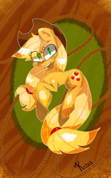 Size: 2328x3729 | Tagged: safe, artist:kaliptro, imported from derpibooru, applejack, female, mare, rope, solo