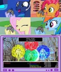 Size: 782x918 | Tagged: safe, imported from derpibooru, babs seed, fluttershy, princess luna, rainbow dash, pegasus, pony, gamer luna, 4 player meme, exploitable meme, female, final fantasy, gamer babs, gamer meme, gamerdash, gamershy, kamen rider, kamen rider wizard, mare, meme, tv meme