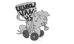 Size: 500x300 | Tagged: source needed, safe, artist:rainbowvan45, imported from derpibooru, oc, oc only, oc:wheely bopper, original species, wheelpone, not a contest, solo, trophy