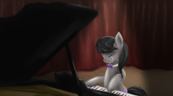 Size: 1024x569 | Tagged: safe, artist:ardail, imported from derpibooru, octavia melody, crying, female, musical instrument, piano, sad, solo