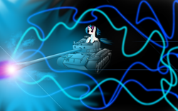 Size: 1440x900 | Tagged: safe, artist:filincool, imported from derpibooru, dj pon-3, vinyl scratch, female, solo, t26e4 super pershing, tank (vehicle)