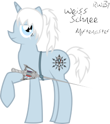 Size: 3543x3966 | Tagged: safe, artist:rainboomrunner, imported from derpibooru, pony, cold, dust, monty oum, myrtenaster, ponified, rapier, rooster teeth, roosterteeth, rwby, scar, simple background, solo, sword, transparent background, vector, weiss schnee, white