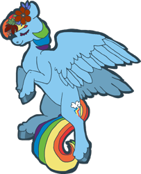 Size: 782x963 | Tagged: safe, artist:weepysheep, imported from derpibooru, rainbow dash, pegasus, pony, female, floral head wreath, solo, sticker, sticker design, unshorn fetlocks