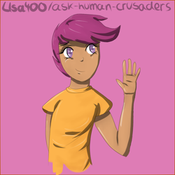 Size: 1200x1200 | Tagged: safe, artist:lisa400, imported from derpibooru, scootaloo, human, anime, female, humanized, quality, solo