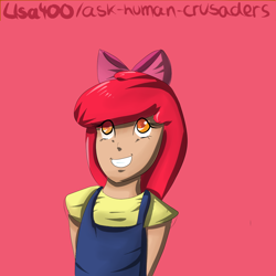 Size: 1200x1200 | Tagged: safe, artist:lisa400, imported from derpibooru, apple bloom, human, anime, female, humanized, quality, solo