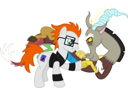 Size: 5093x3500 | Tagged: safe, artist:vaderpl, imported from derpibooru, discord, oc, hoofbump