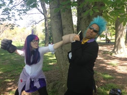 Size: 960x720 | Tagged: safe, imported from derpibooru, twilight sparkle, human, cosplay, crossover, fight, irl, irl human, one piece, photo