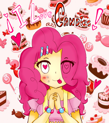 Size: 800x900 | Tagged: safe, artist:mizuki4560, imported from derpibooru, pinkie pie, human, candy, female, humanized, solo