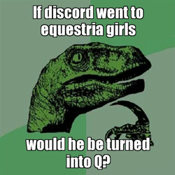 Size: 590x590 | Tagged: safe, imported from derpibooru, discord, equestria girls, meme, philosoraptor, q, star trek