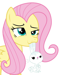 Size: 4822x6000 | Tagged: safe, artist:masem, imported from derpibooru, angel bunny, fluttershy, absurd resolution, drool, face, faic, mouth hold, simple background, transparent background, vector