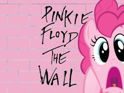 Size: 1024x768 | Tagged: safe, imported from derpibooru, pinkie pie, earth pony, pony, album cover, female, mare, pink floyd, ponified, ponified album cover, solo, the wall