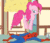Size: 750x644 | Tagged: safe, artist:sersys, imported from derpibooru, pinkie pie, earth pony, human, pony, 60s spider-man, angry, animated, building, duo, frown, gif, glare, gritted teeth, hopping, jumping, pronking, spider-man, stomping