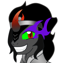 Size: 962x957 | Tagged: safe, artist:ms luna, imported from derpibooru, king sombra, unicorn, /mlp/, birthday post, bust, coloring, face, male, simple background, smiling, solo, sombra eyes, transparent background, vector