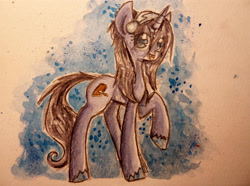 Size: 4229x3145 | Tagged: safe, artist:smartmeggie, imported from derpibooru, oc, oc only, oc:sapphire, pony, unicorn, absurd resolution, solo, traditional art