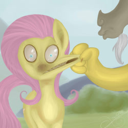 Size: 894x894 | Tagged: safe, artist:falloutmuse, imported from derpibooru, discord, fluttershy, duo