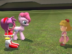 Size: 1024x768 | Tagged: artist needed, source needed, safe, imported from derpibooru, pinkie pie, 3d, amy rose, crossover, earthbound, gmod, nintendo, paula, sonic the hedgehog (series), wat