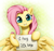 Size: 1600x1517 | Tagged: safe, artist:xn-d, edit, imported from derpibooru, fluttershy, female, note, paper, sign, smiling, solo