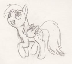 Size: 1553x1375 | Tagged: safe, artist:whimsy-floof, imported from derpibooru, derpy hooves, pegasus, pony, female, mare, monochrome, sketch, solo, traditional art