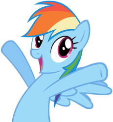 Size: 4151x4490 | Tagged: safe, artist:dentist73548, imported from derpibooru, rainbow dash, pegasus, pony, fall weather friends, absurd resolution, female, happy, open mouth, reaction image, simple background, solo, transparent background, vector