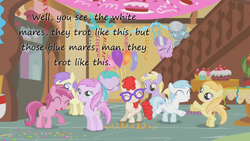 Size: 1280x720 | Tagged: safe, edit, edited screencap, imported from derpibooru, screencap, alula, applecore, aura (character), cotton cloudy, diamond tiara, dinky hooves, noi, piña colada, pluto, ruby pinch, silver spoon, twist, earth pony, pegasus, pony, unicorn, call of the cutie, 4chan, aura (g4), aurabetes, awwplecore, background pony, balloon, confetti, coronet clover, cottonbetes, cute, cuteceañera, dancing, dinkabetes, filly, foal, frown, glasses, insane pony thread, noiabetes, pinchybetes, piña cutelada, smiling, streamers, twistabetes