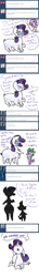 Size: 582x4045 | Tagged: safe, artist:otterlore, imported from derpibooru, rarity, spike, sweetie belle, drider, monster pony, original species, spider, spiderpony, comic, species swap, spiderponyrarity, tumblr