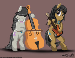 Size: 800x620 | Tagged: safe, artist:sikdrift, imported from derpibooru, octavia melody, oc, cello, guitar, musical instrument