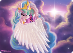 Size: 3087x2231 | Tagged: safe, artist:walliscolours, artist:willisninety-six, imported from derpibooru, princess celestia, twilight sparkle, pony, female, holding a pony, kissing, lesbian, love, momlestia, motherly, shipping, snuggling, twilestia