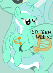 Size: 726x1000 | Tagged: safe, artist:reecyboy42, imported from derpibooru, lyra heartstrings, pony, unicorn, female, hiatus, lyra is not amused, meme, sitting, sitting lyra, solo, unamused