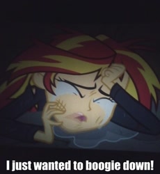 Size: 480x522 | Tagged: safe, imported from derpibooru, sunset shimmer, friendship is witchcraft, equestria girls, equestria girls (movie), crying, female, image macro, lunar slander, solo