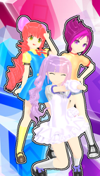 Size: 408x720 | Tagged: safe, artist:rinxneruxd, imported from derpibooru, apple bloom, scootaloo, sweetie belle, human, ciutie mark crusaders, humanized, mmd