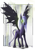 Size: 1080x1525 | Tagged: safe, artist:akurion, imported from derpibooru, oc, oc only, bat pony, pony, cold in gardez, concept art, ear fluff, eclipse, leonine tail, messy mane, signature, slit pupils, solo, text, torn wings, wings