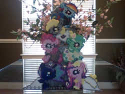 Size: 640x480 | Tagged: safe, artist:perler-pony, imported from derpibooru, derpy hooves, lyra heartstrings, pinkie pie, princess cadance, princess luna, rainbow dash, pegasus, pony, female, mare, perler beads, photo